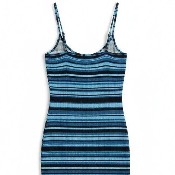 No Boundaries Womens Dress Size XL‎ (16-18) Teal Striped Button-Front Casual - Picture 3 of 10